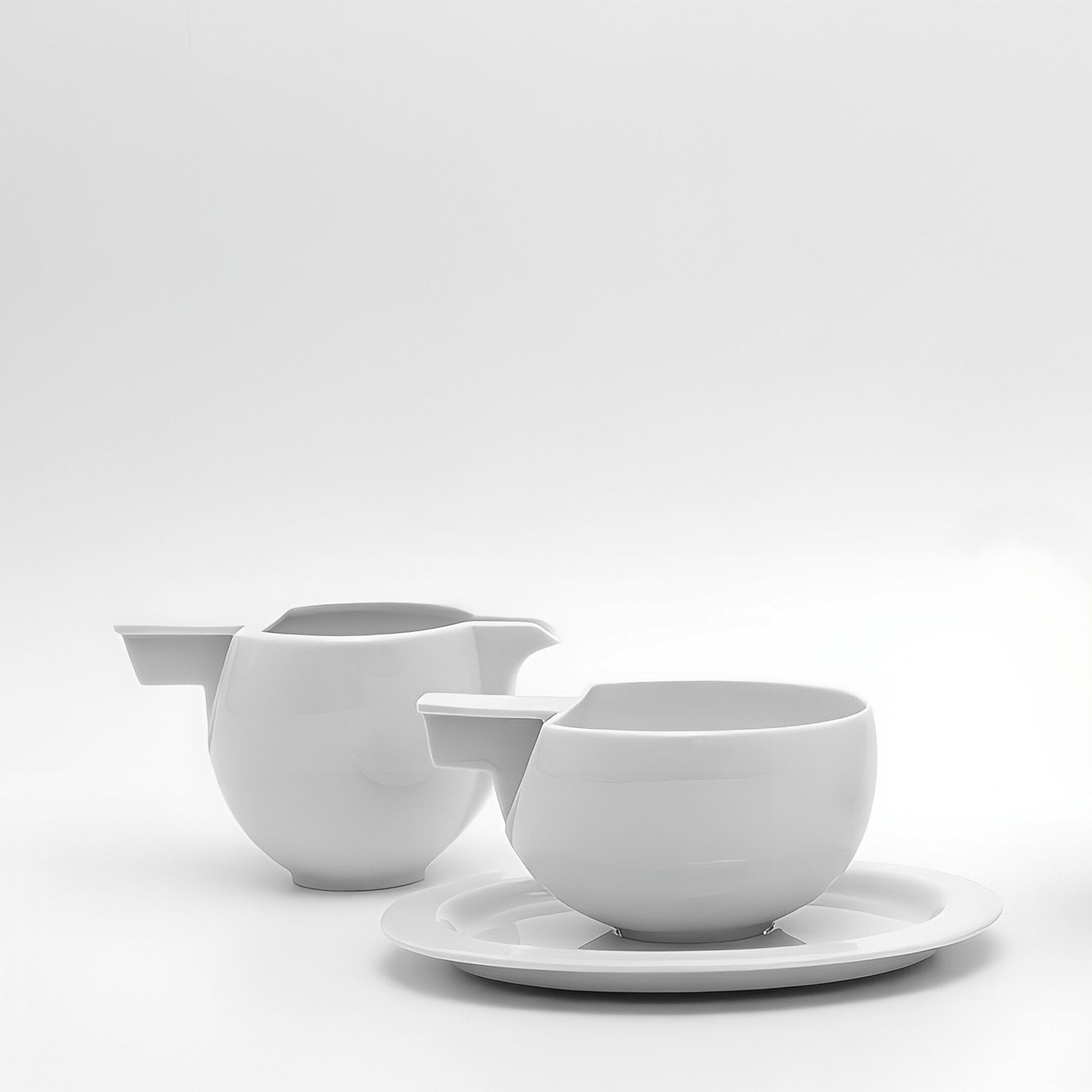 白瓷咖啡杯與杯盤組|極簡線條與現代東方生活美學