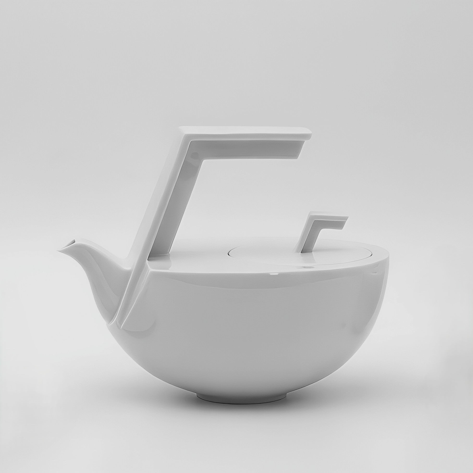 海量白瓷茶壺正面視角|圓潤器形與現代東方設計