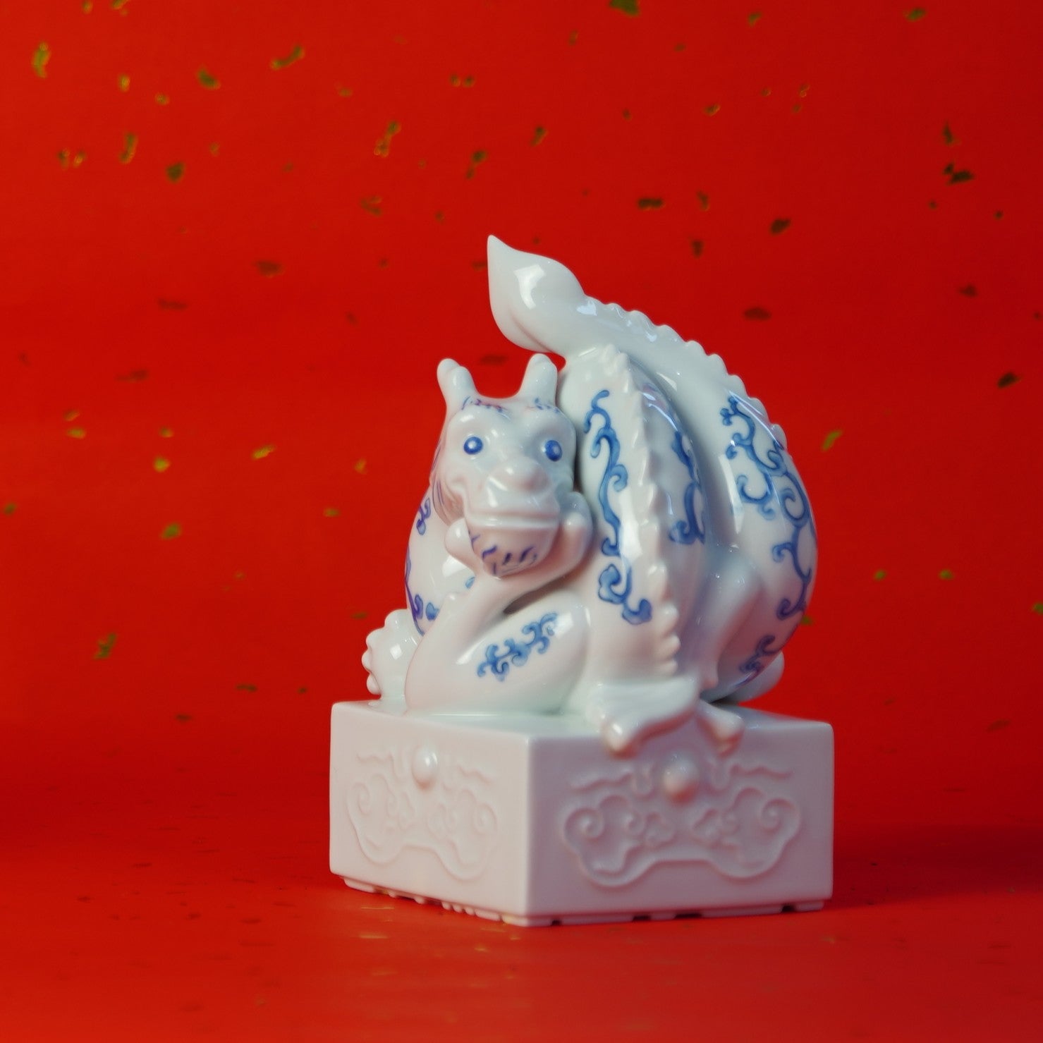 A Happy Dragon|A Porcelain Seal of Blessing and Harmony