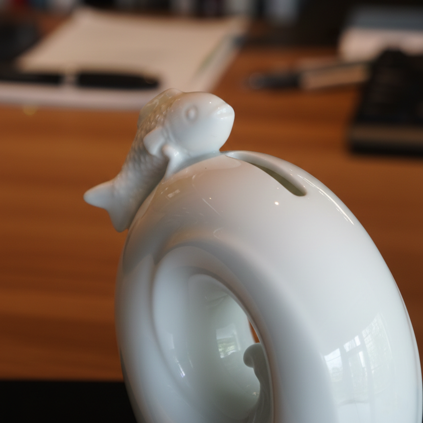 蒸蒸日上 存錢筒 八方新氣 白瓷 居家生活 辦公擺飾