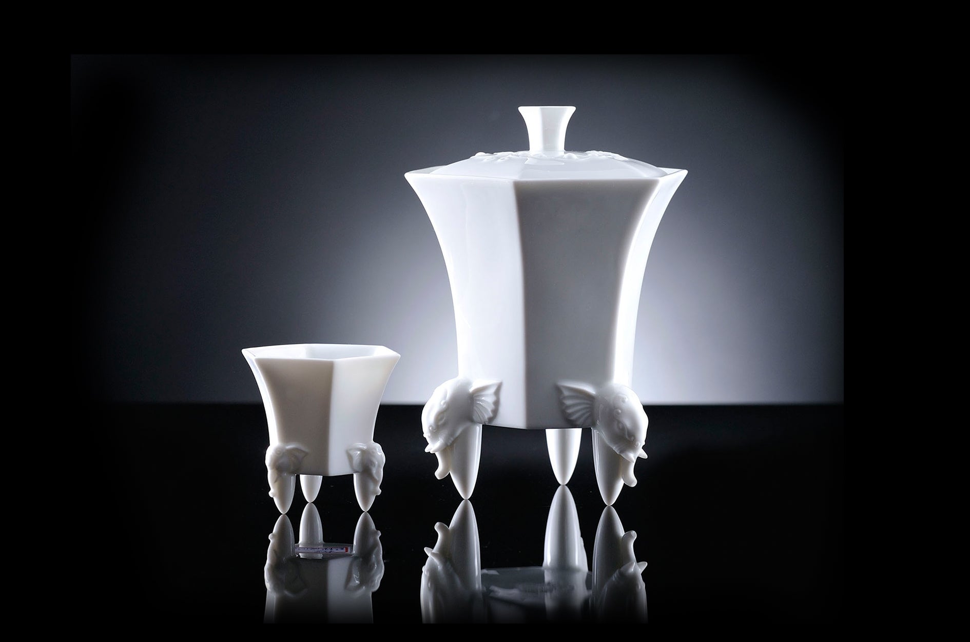 《豪情有相》蓋杯組|白瓷茶具|三德寓意智仁勇