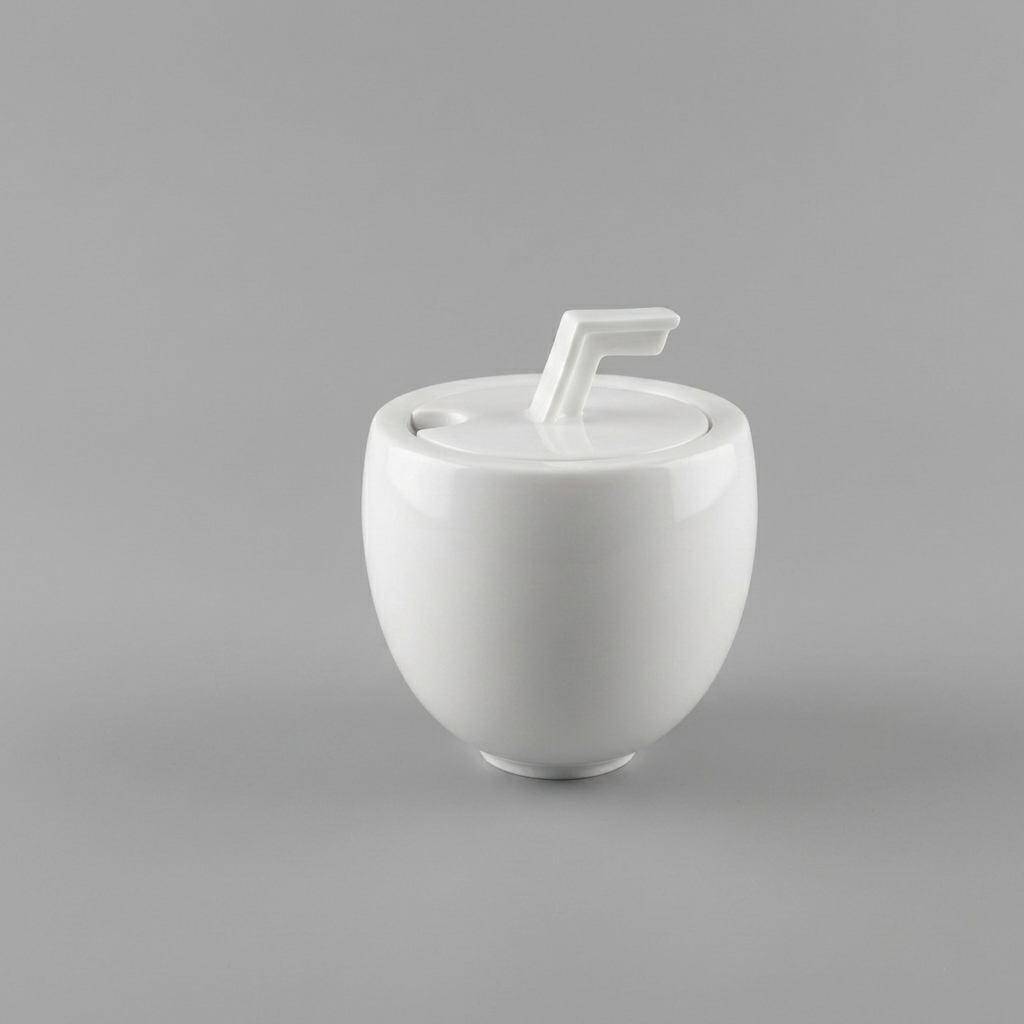 海量白瓷糖罐|圓潤造型與幾何蓋鈕設計