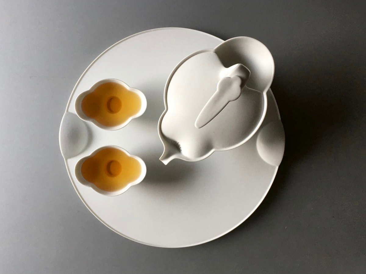 王俠軍《簡愛》白瓷茶具設計,現代茶藝代表作品