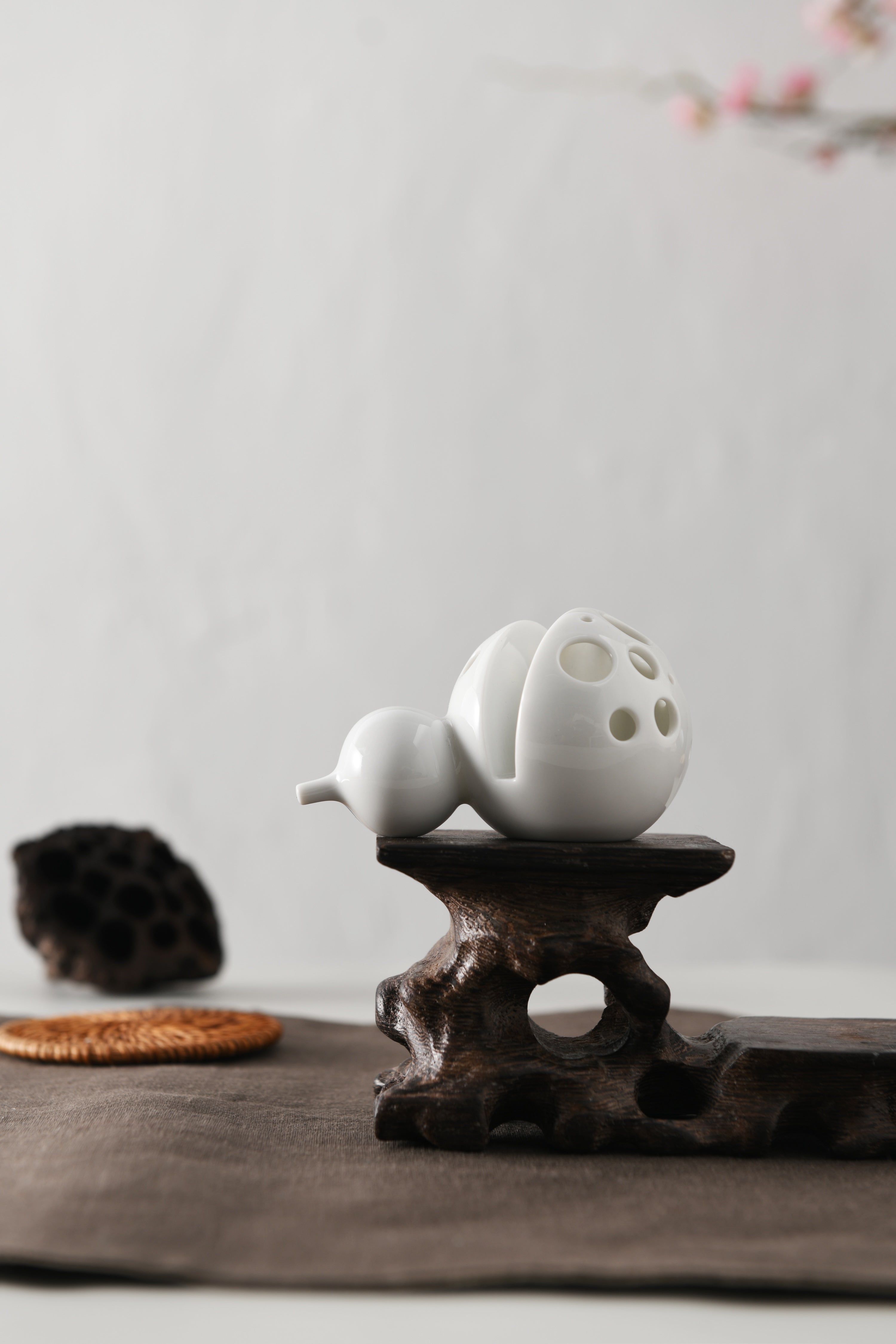 福滿乾坤葫蘆筆插名片座,適合書桌與辦公室擺放 傳統工藝辦公文具收納,商務禮品