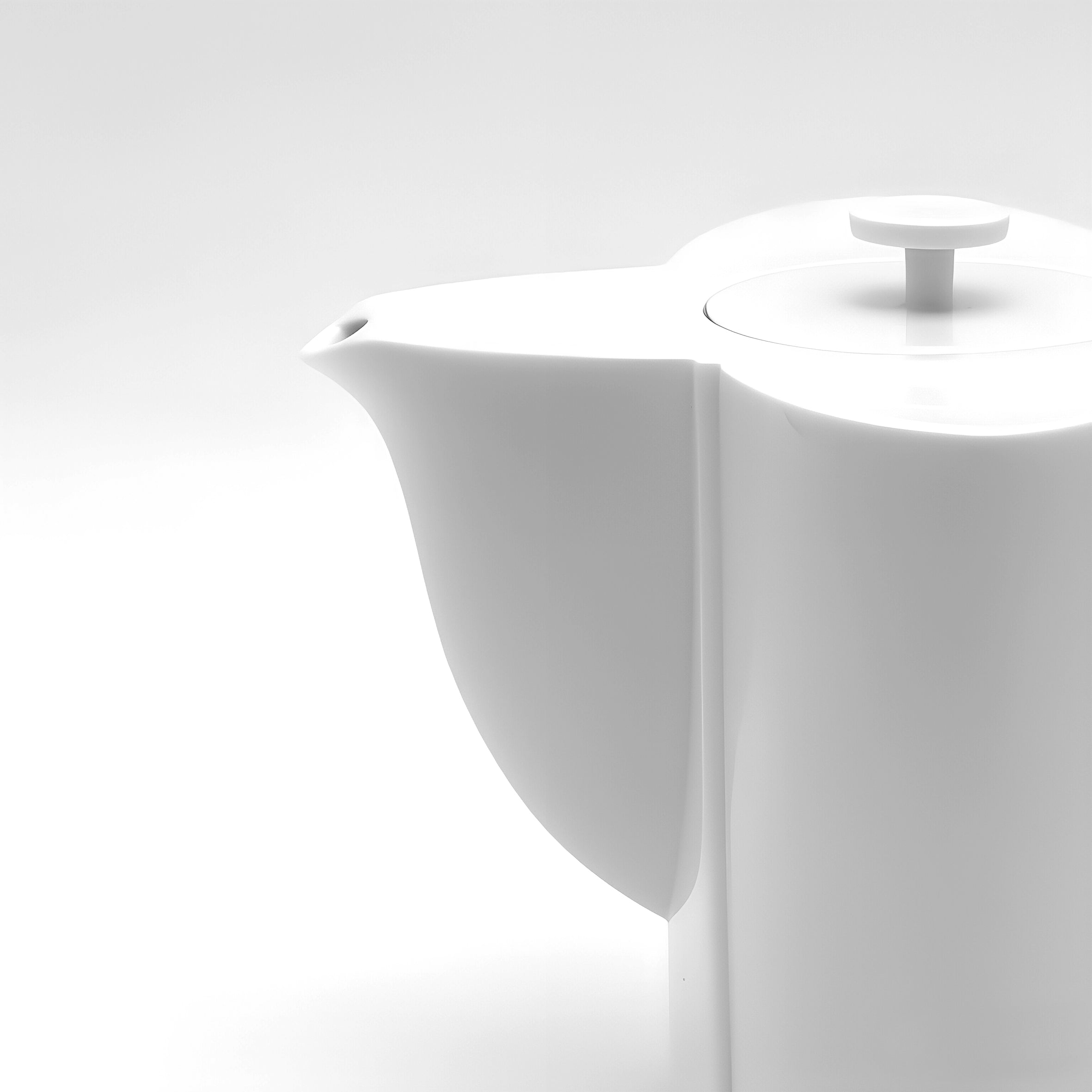 八方新氣 隱士 白瓷 亮面 白色 茶具 茶器 造形壺嘴特寫