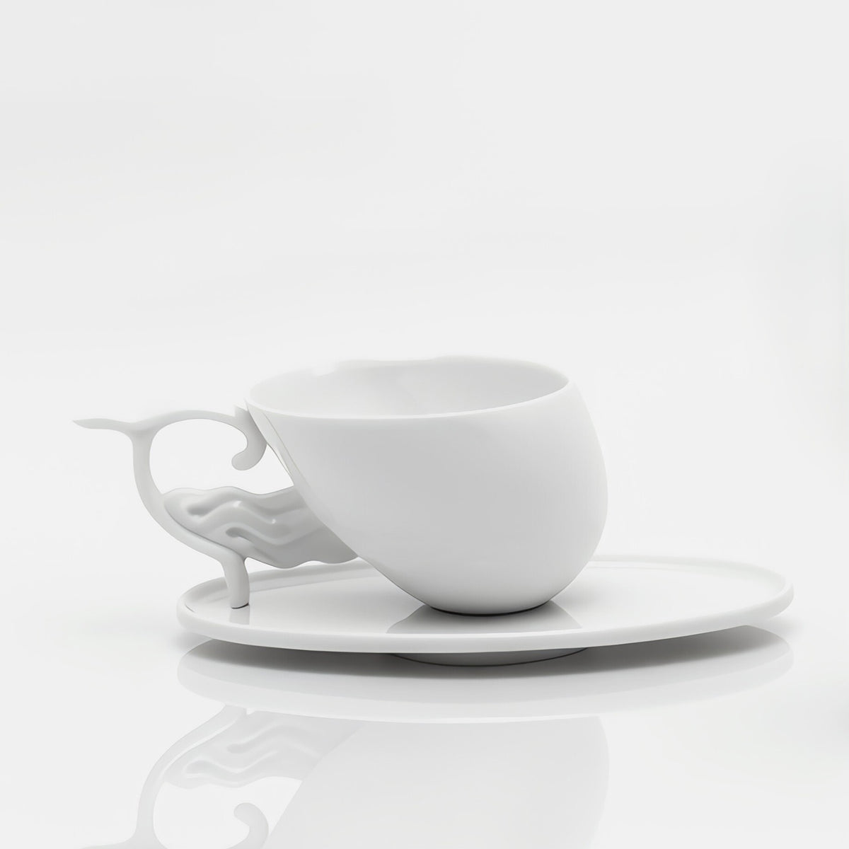 八方新氣 風舞 造形杯 茶杯 瓷器 白瓷 盤
