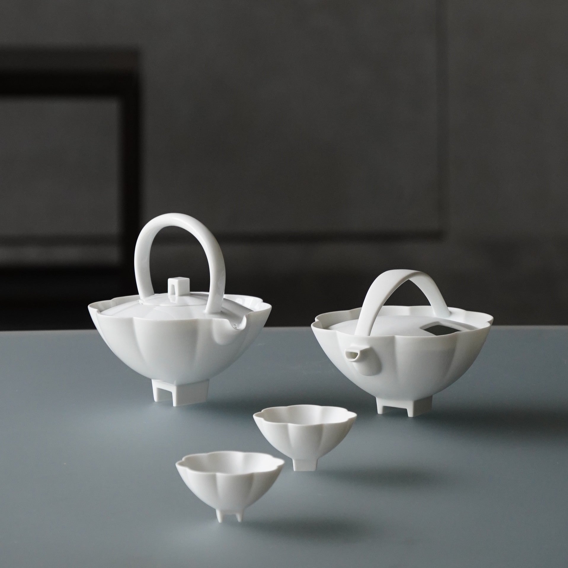 八方新氣 長春 茶具 瓷器 壺 杯子 霧面白