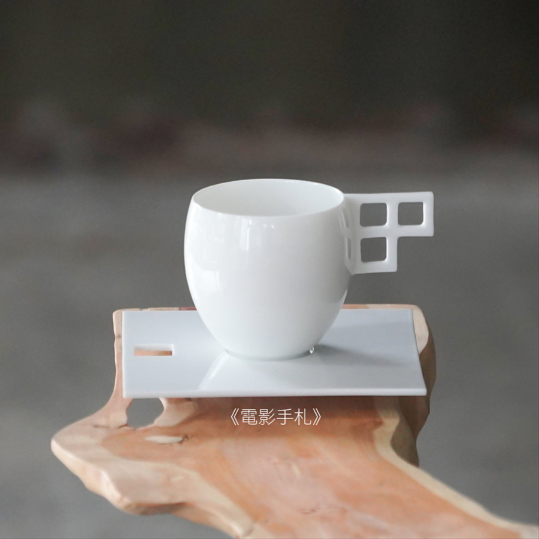 電影手札方盤與杯子套組|白瓷透明釉呈現光影概念