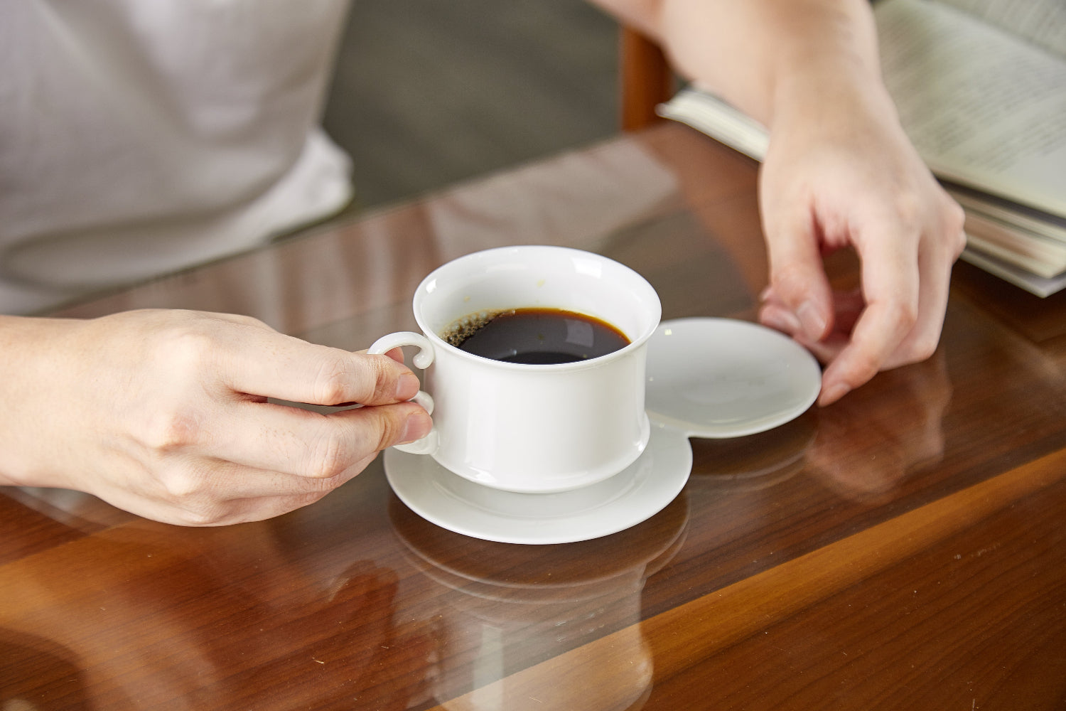 海洋 咖啡杯組 八方新氣白瓷器 茶具茶杯 咖啡杯盤組 送禮 杯子 把手 白色 杯盤組 白瓷