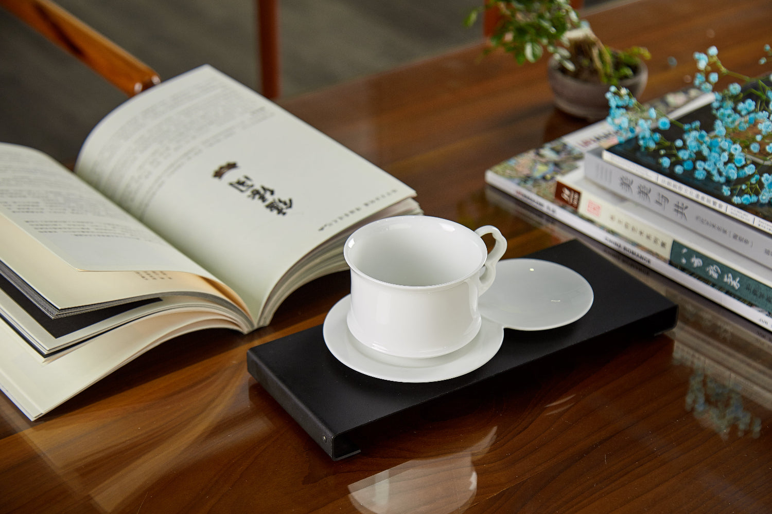 海洋 咖啡杯組 八方新氣白瓷器 茶具茶杯 咖啡杯盤組 送禮 杯子 把手 白色 杯盤組 白瓷