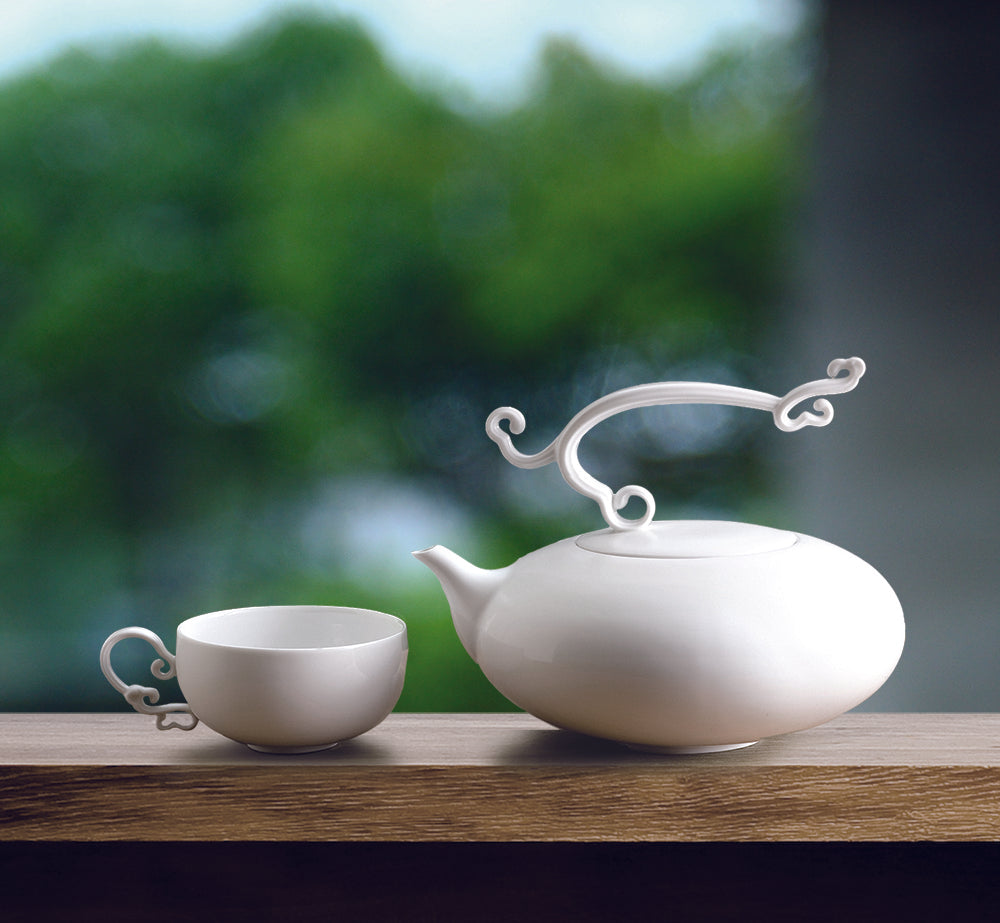 八方新氣 悠然 造形壺 茶壺 瓷器 白瓷 禮物 瓷壺 茶具 咖啡杯 茶杯