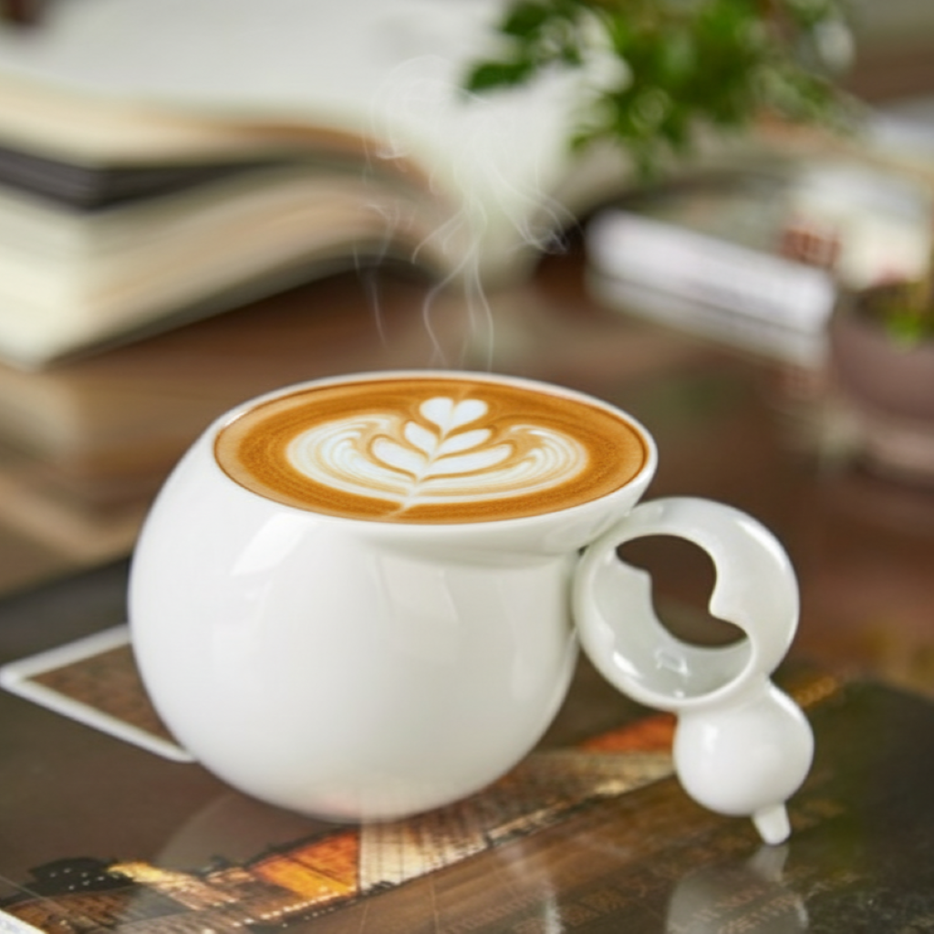 八方新氣 白瓷 親密時光 咖啡杯 茶杯 葫蘆相依造型 居家生活 餐具