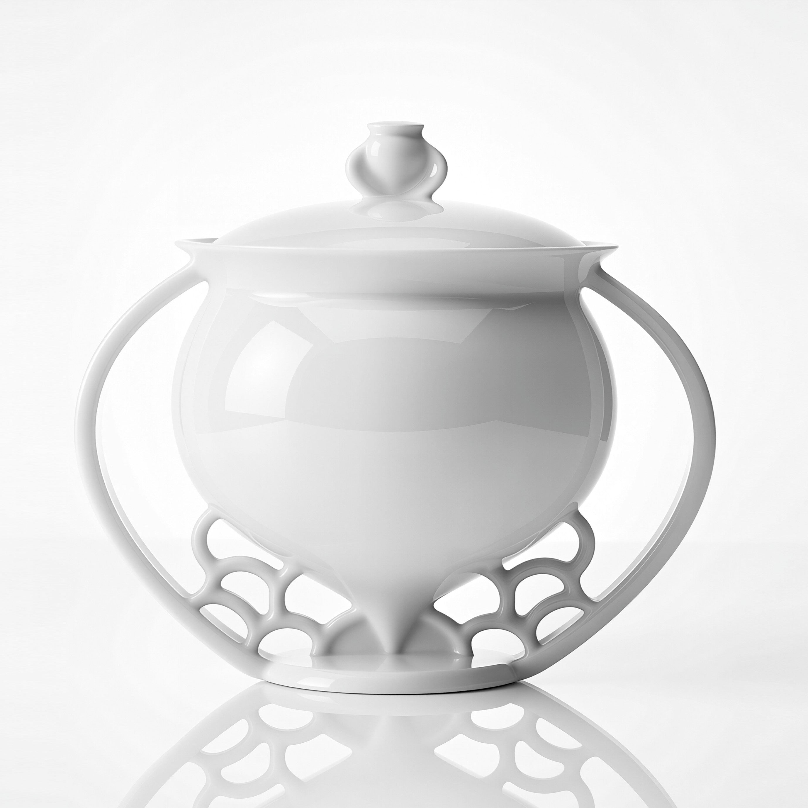 八方新氣 瓷器 蓋杯 窗櫺 杯子 蓋子 白色 滿庭芳 水滴