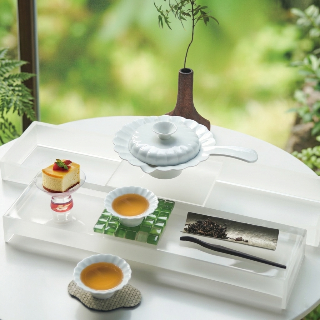 〈珍珠〉壺杯組與茶點,戶外茶席