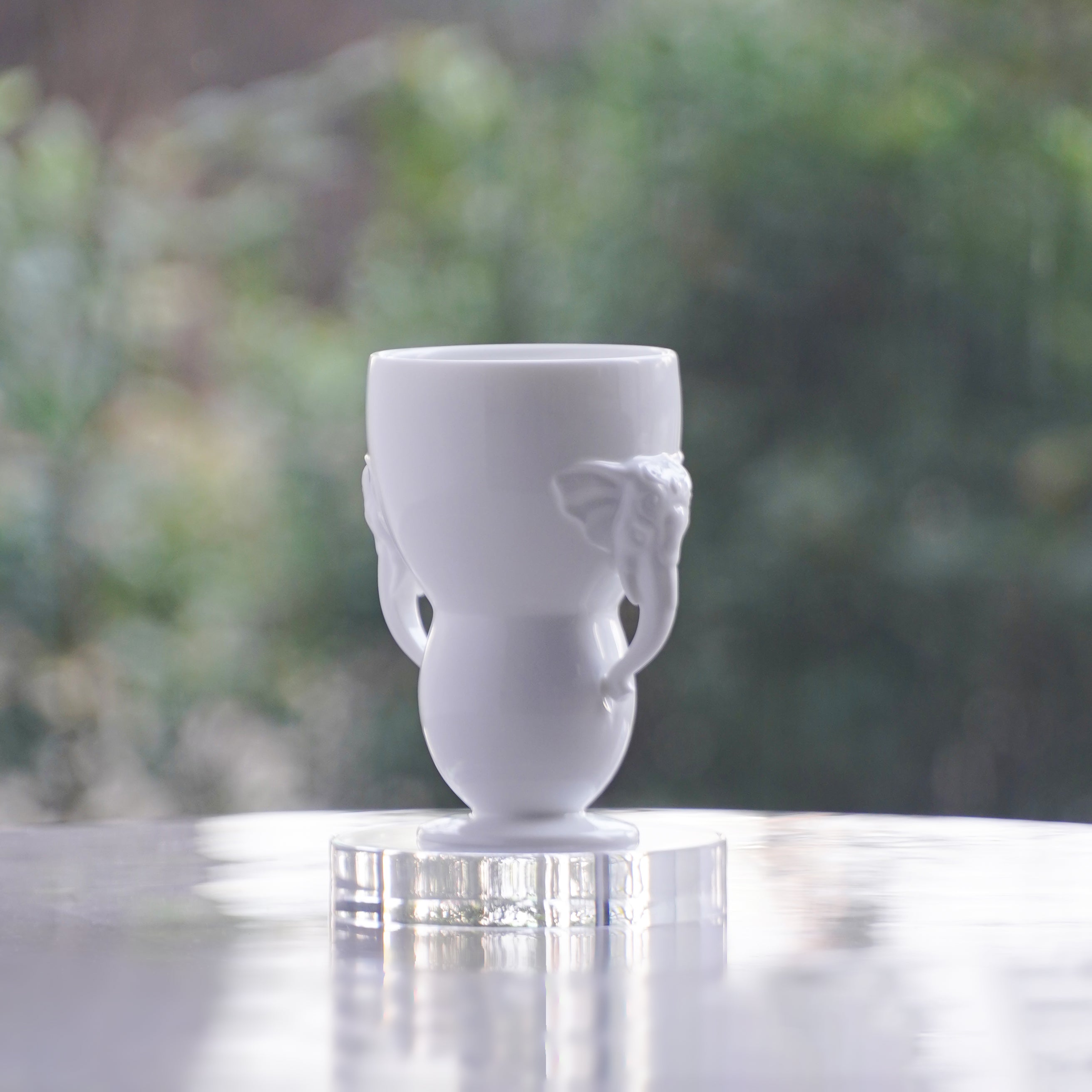 八方新氣 瓷器 送禮 大象 對杯 杯子 白色 居家生活 把手杯