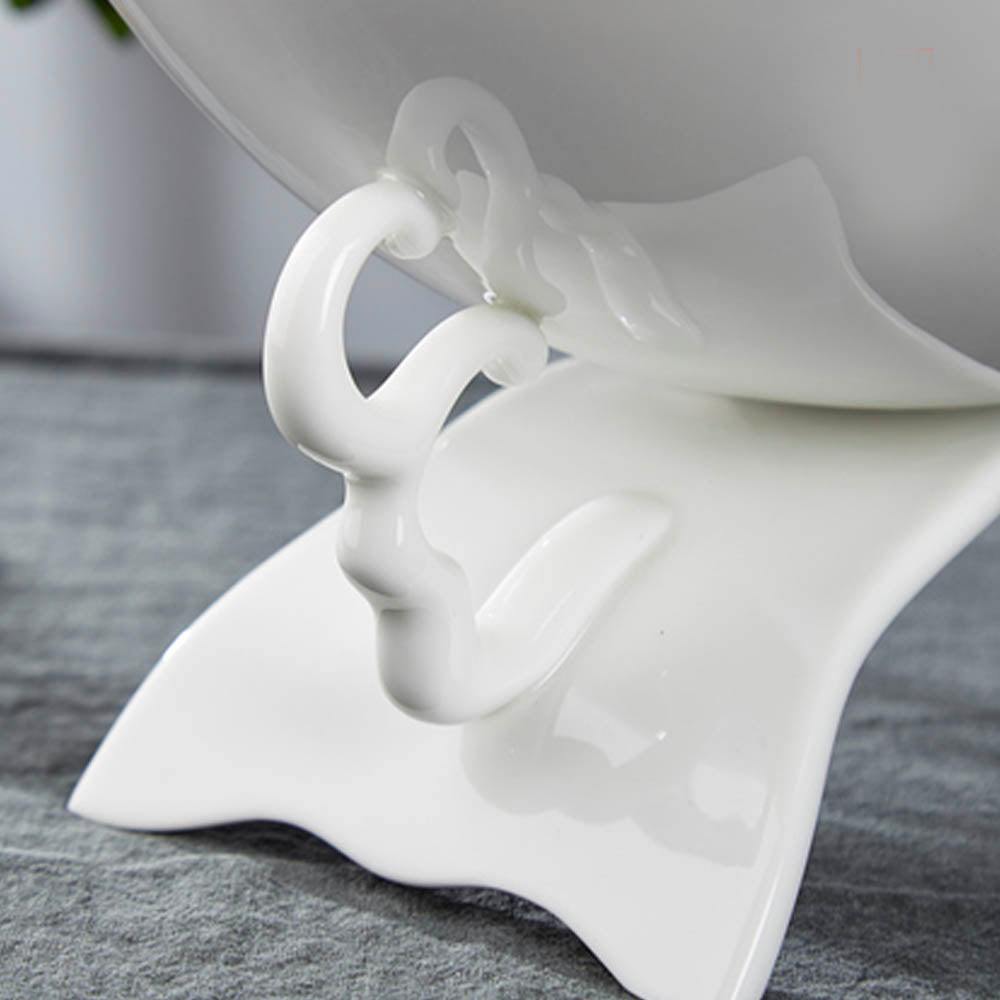 八方新氣《滿載》水果盤細節,縷空浪花-台灣設計高端藝術瓷器