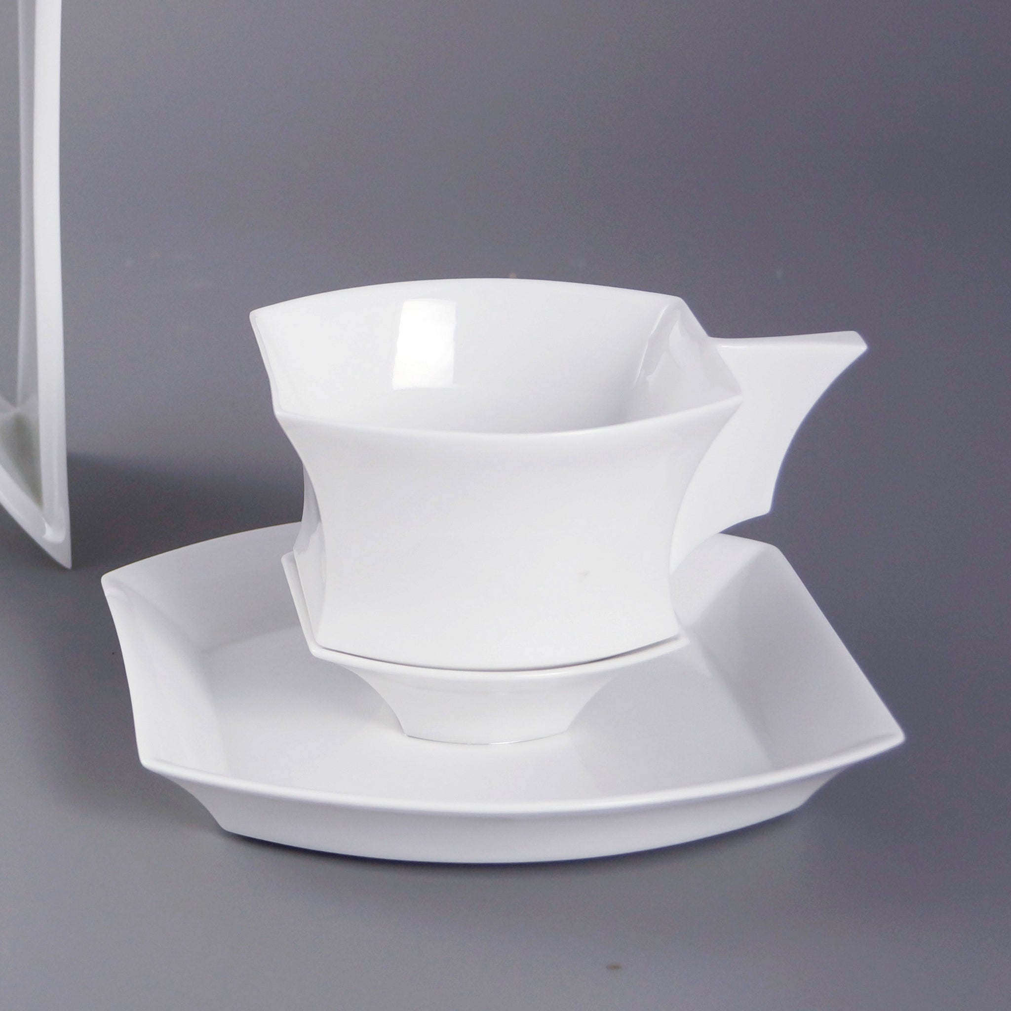 八方新氣 白瓷 王俠軍 帝國記憶 陶瓷 咖啡杯 茶杯 杯盤組 方形 茶具 茶器 把手