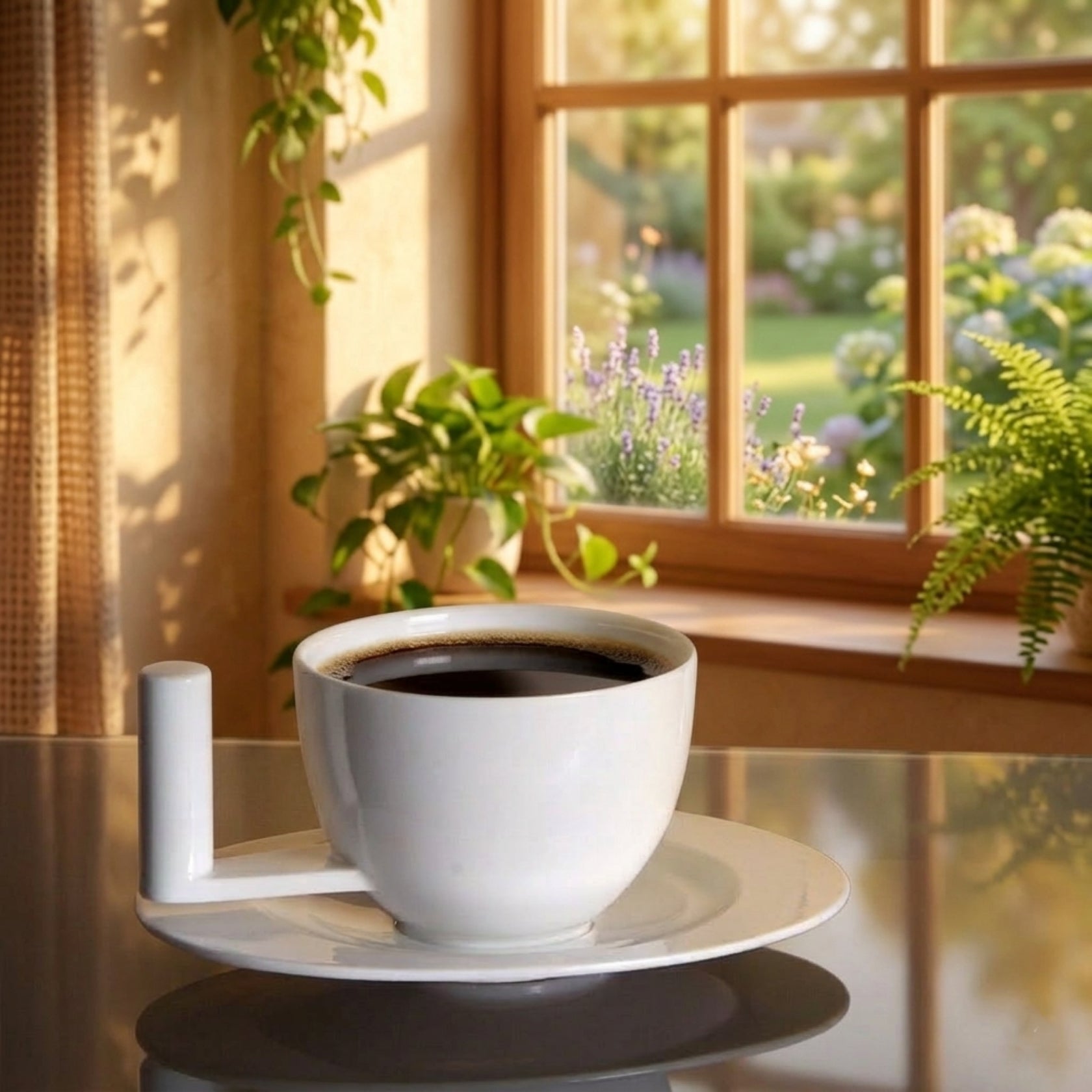 八方新氣 靜思 咖啡杯 茶杯 瓷器 杯子 亮面 白色 茶具 茶器 造形杯 藝術杯 杯子款式