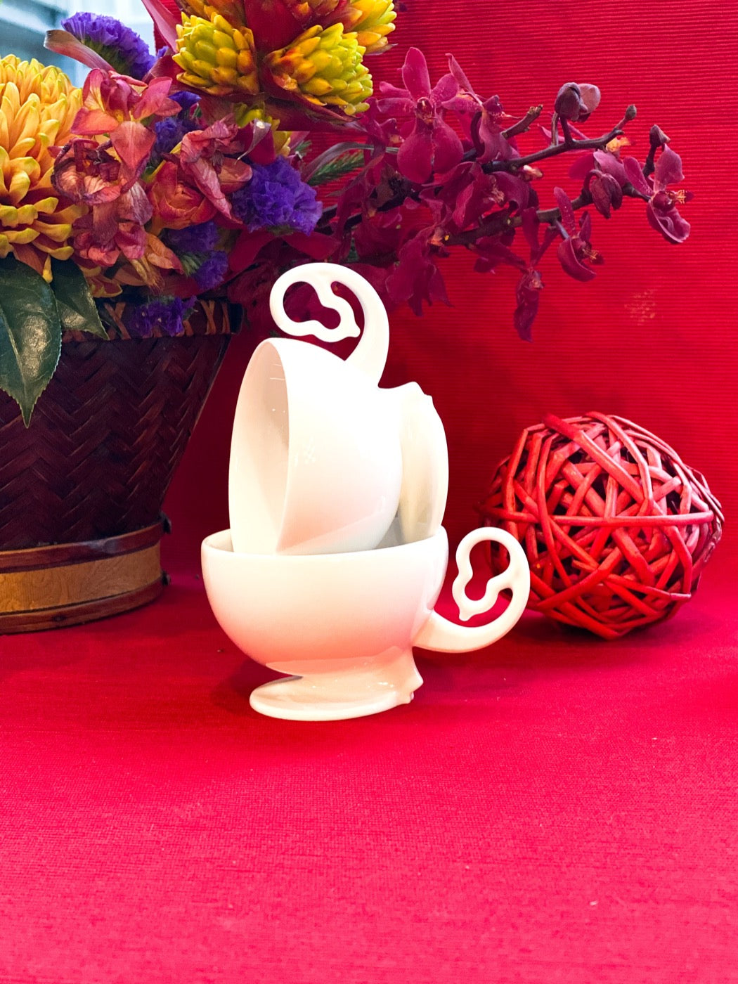 八方新氣 瓷器 茶具 茶壺 對杯 送禮 葫蘆 把手 白色