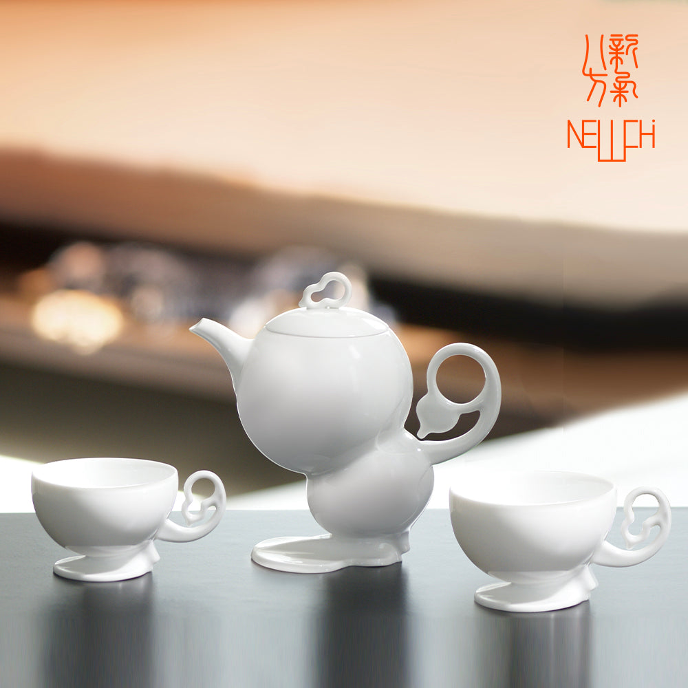 秋躍幸福茶壺與茶杯組展示|八方新氣原創秋季茶具