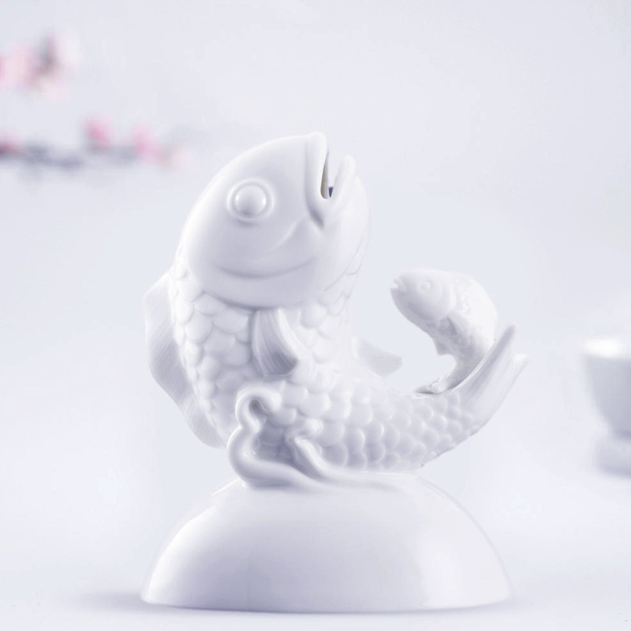 八方新氣 代代富足 陶瓷 存錢筒 白瓷 魚