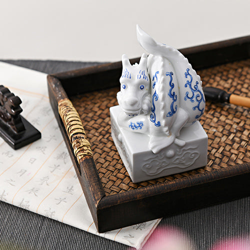 八方新氣 龍禧 王俠軍 玉璽 瓷器 白瓷 龍 印章