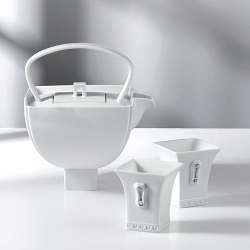 四季霧面壺作品正面照|高足四方設計茶壺