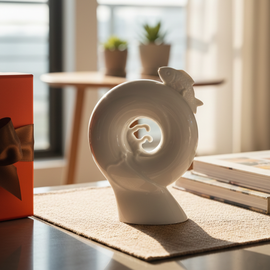 蒸蒸日上 存錢筒 八方新氣 白瓷 居家生活 辦公擺飾