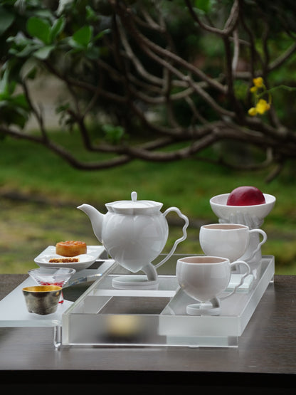 花神 廚房餐桌 茶杯 茶壺 杯壺 荼具 白瓷