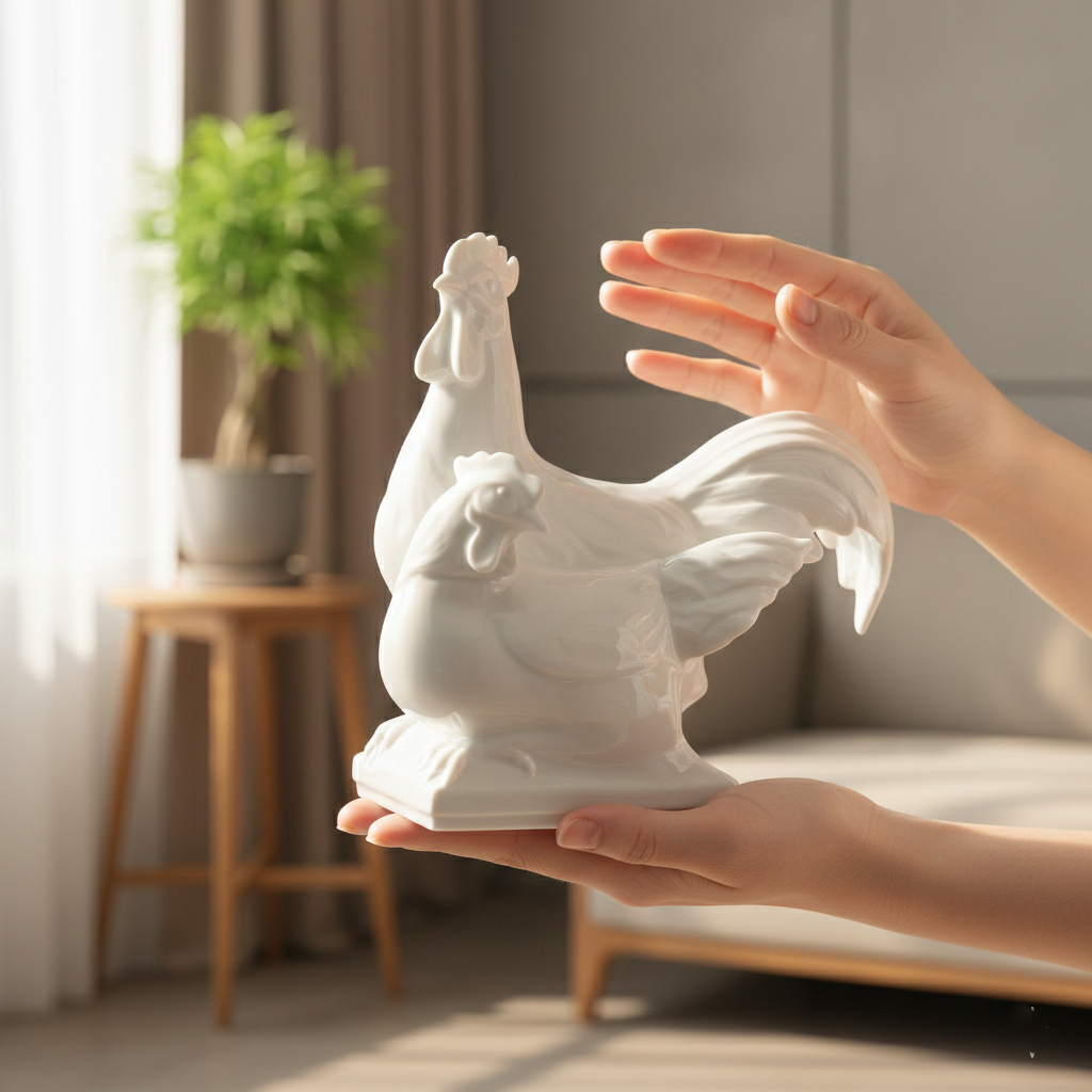 坐握良機 成雙成對 雙雞白瓷擺飾 生肖擺飾 品味禮贈 送禮 居家生活