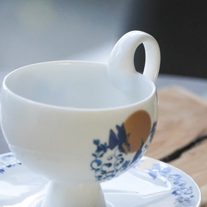 北投青花 藝術造形杯 把手杯 居家生活 八方新氣 杯盤組