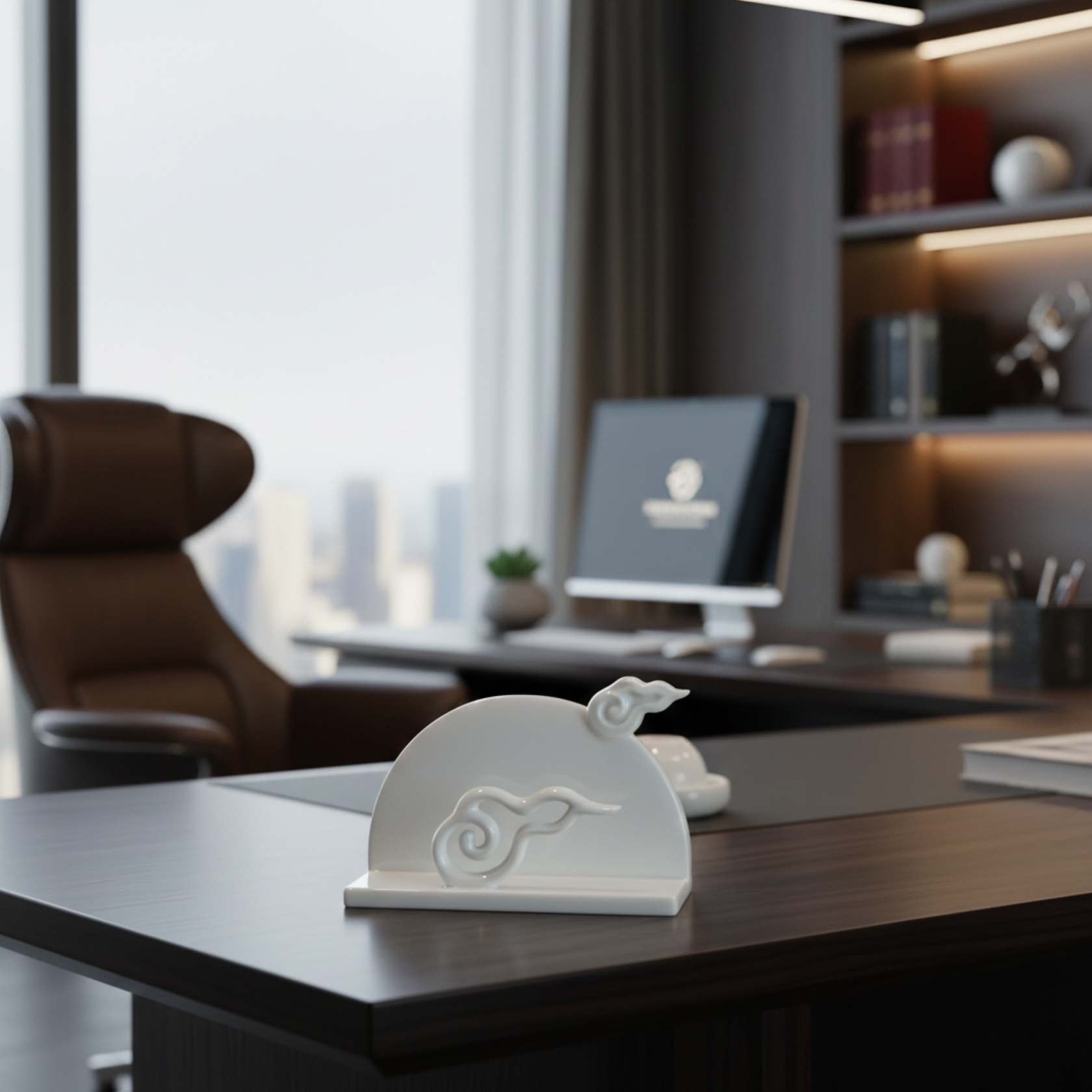 雲遊 名片座 八方新氣 白瓷 雲朶 居家生活 辦公室擺件