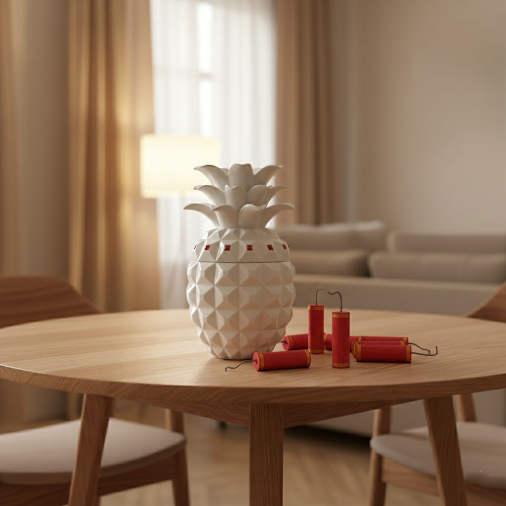 八方新氣 瓷器 送禮 福旺滿堂 陶瓷 收納罐 瓷罐 傳家寶 擺飾 禮物 糖果盒 鳳梨