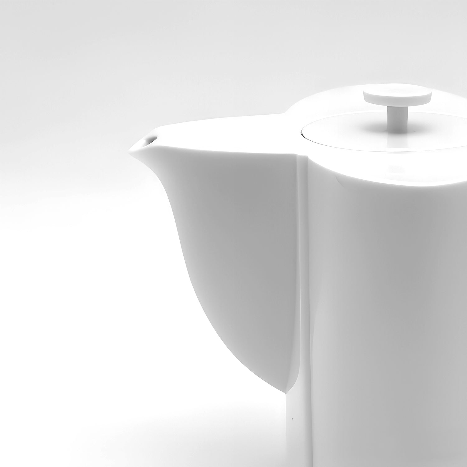 八方新氣 隱士 白瓷 亮面 白色 茶具 茶器 造形壺嘴特寫