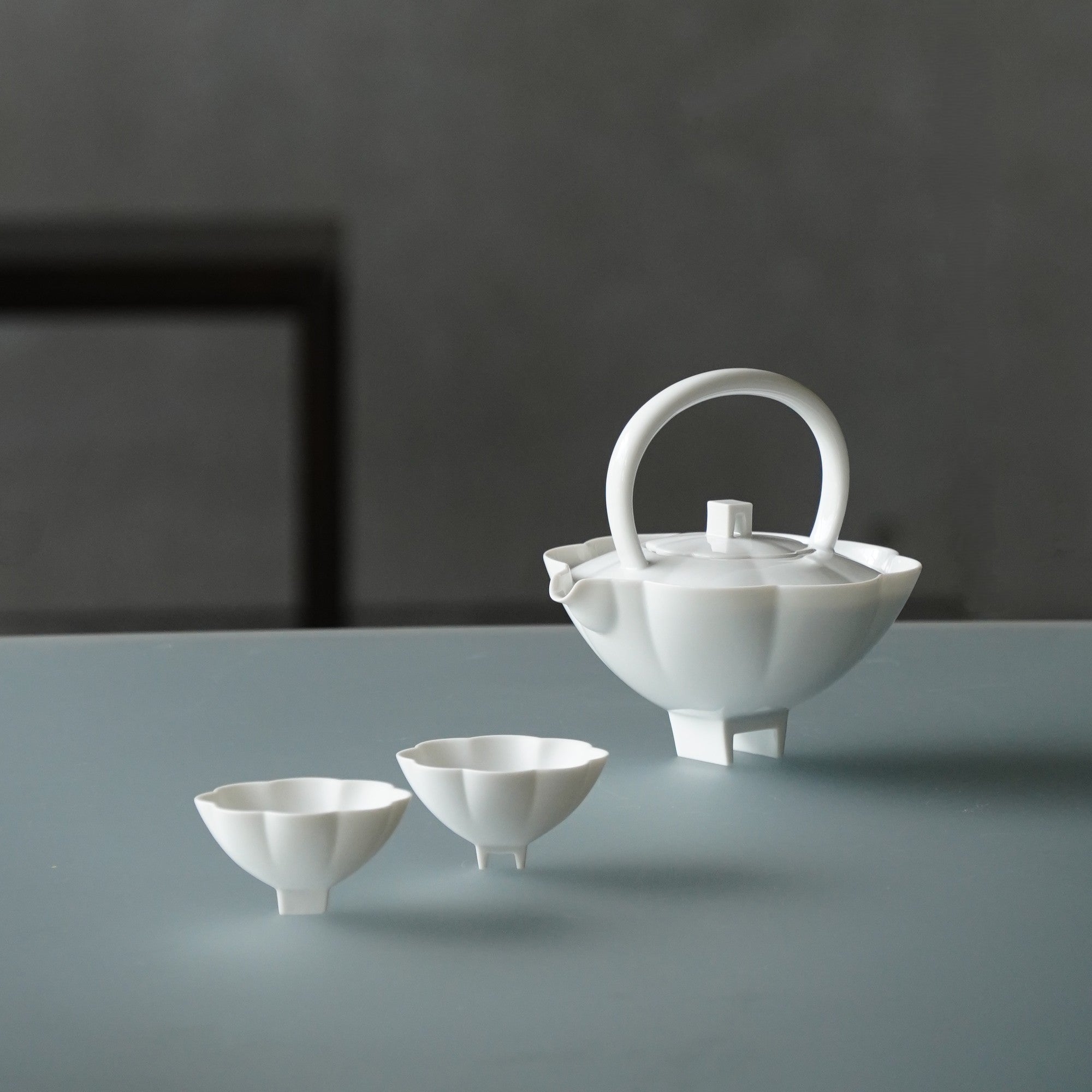 長春 茶具 居家生活 白瓷 壺 杯 霧面白