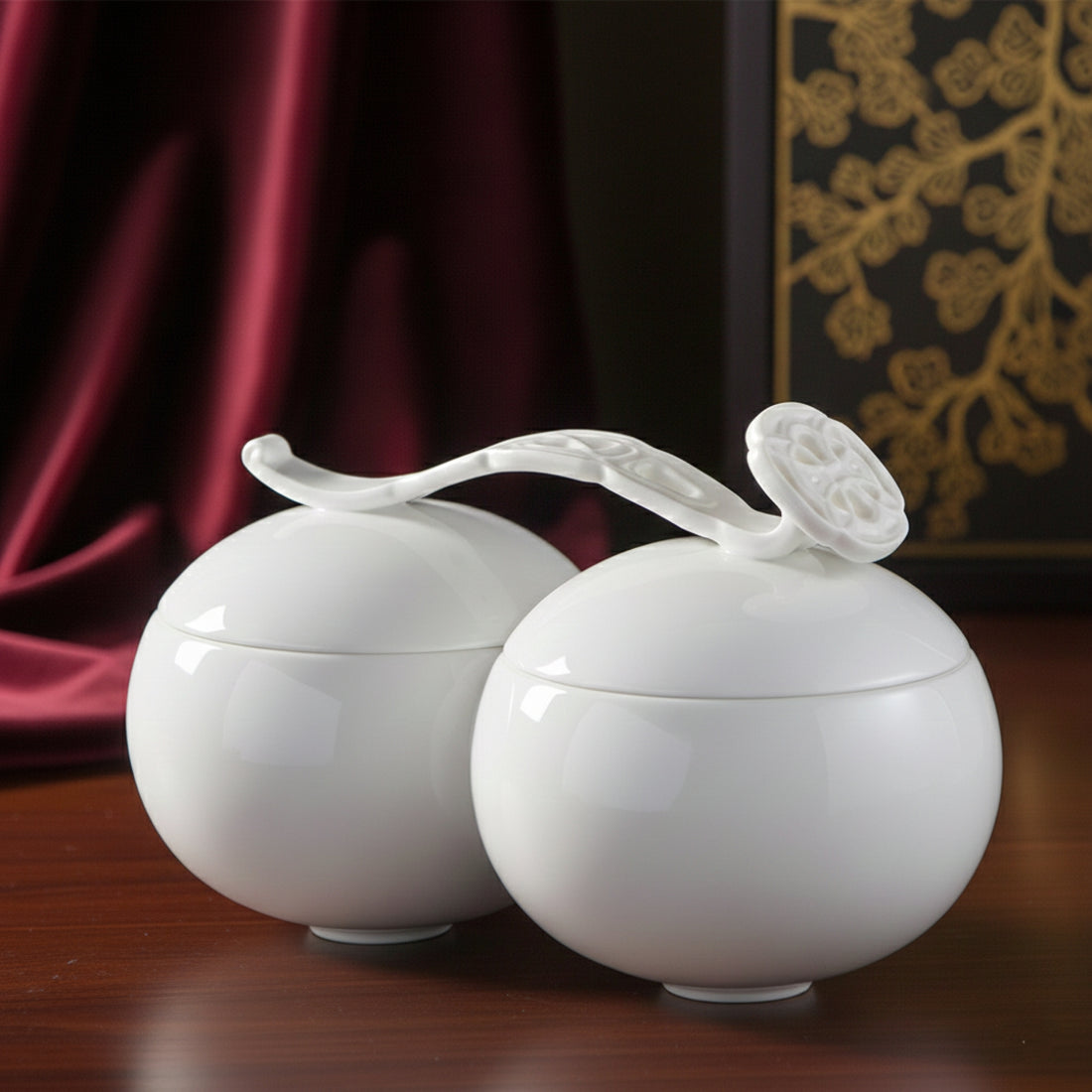 圓滿瓷盒搭配如意手把，展現高端藝術瓷器的精緻工藝 居家生活