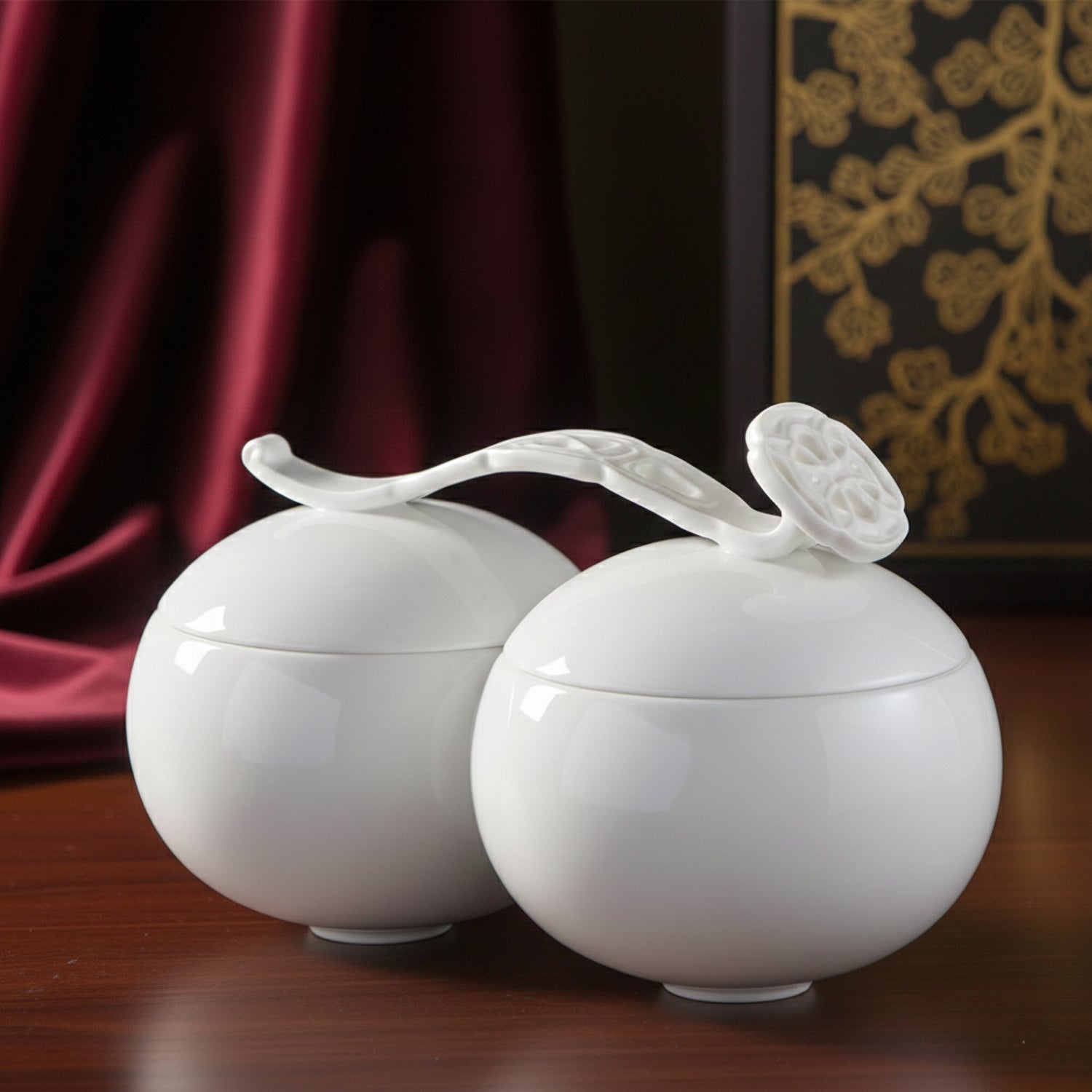 圓滿瓷盒搭配如意手把，展現高端藝術瓷器的精緻工藝 居家生活