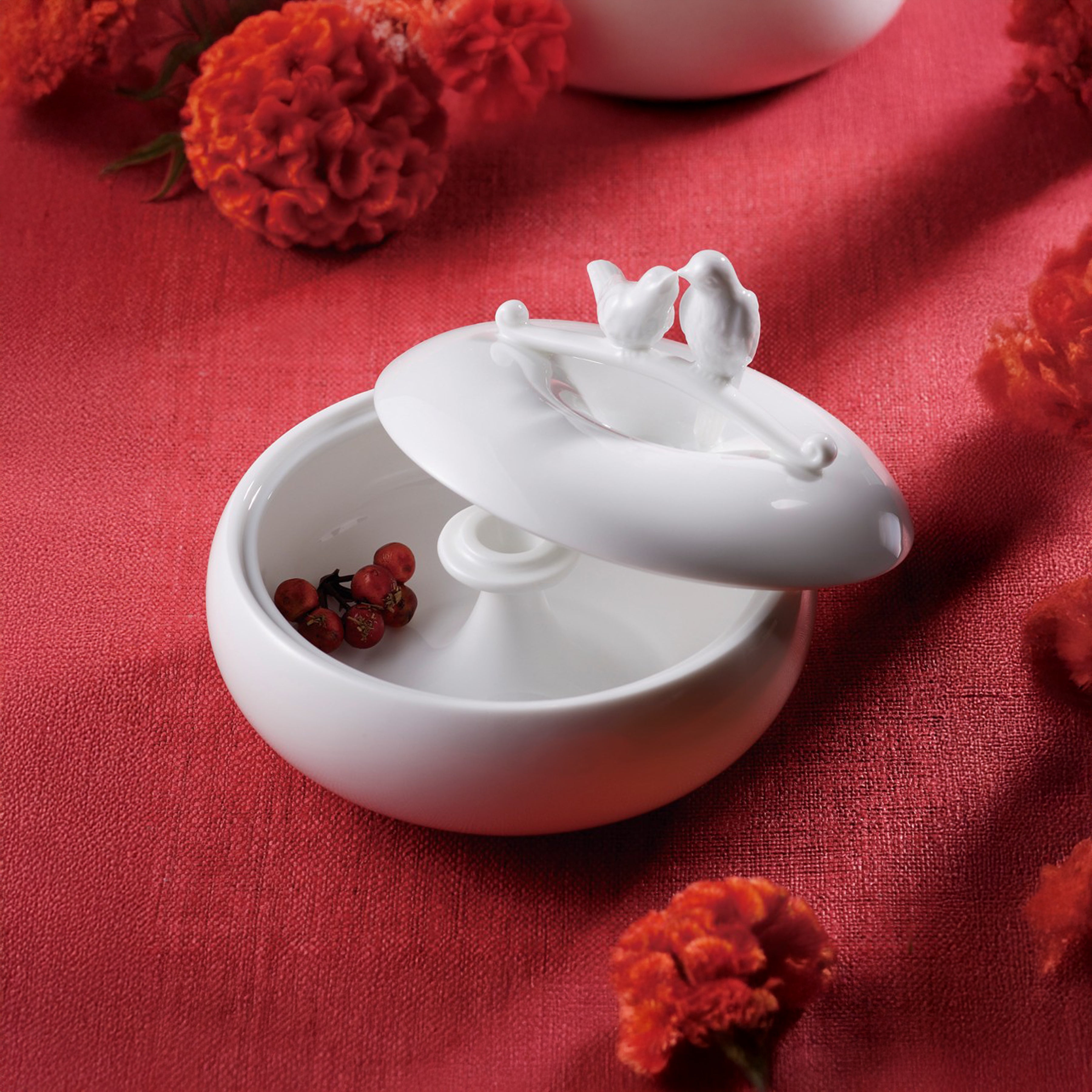 八方新氣 王俠軍 盒 喜鵲 白色 珠寶盒 圓形 真情 陶瓷收納盒 居家生活