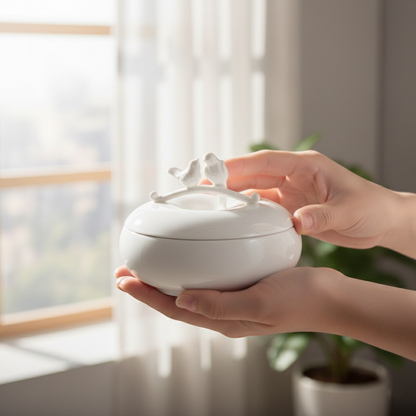 八方新氣 王俠軍 盒 喜鵲 白色 珠寶盒 圓形 真情 陶瓷收納盒 居家生活 送禮