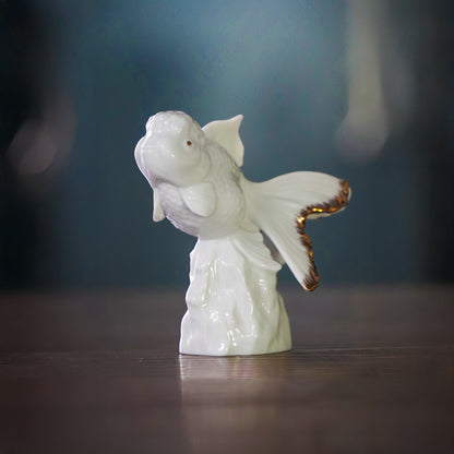 高昇 白瓷 金魚造型 藝術擺件 居家生活