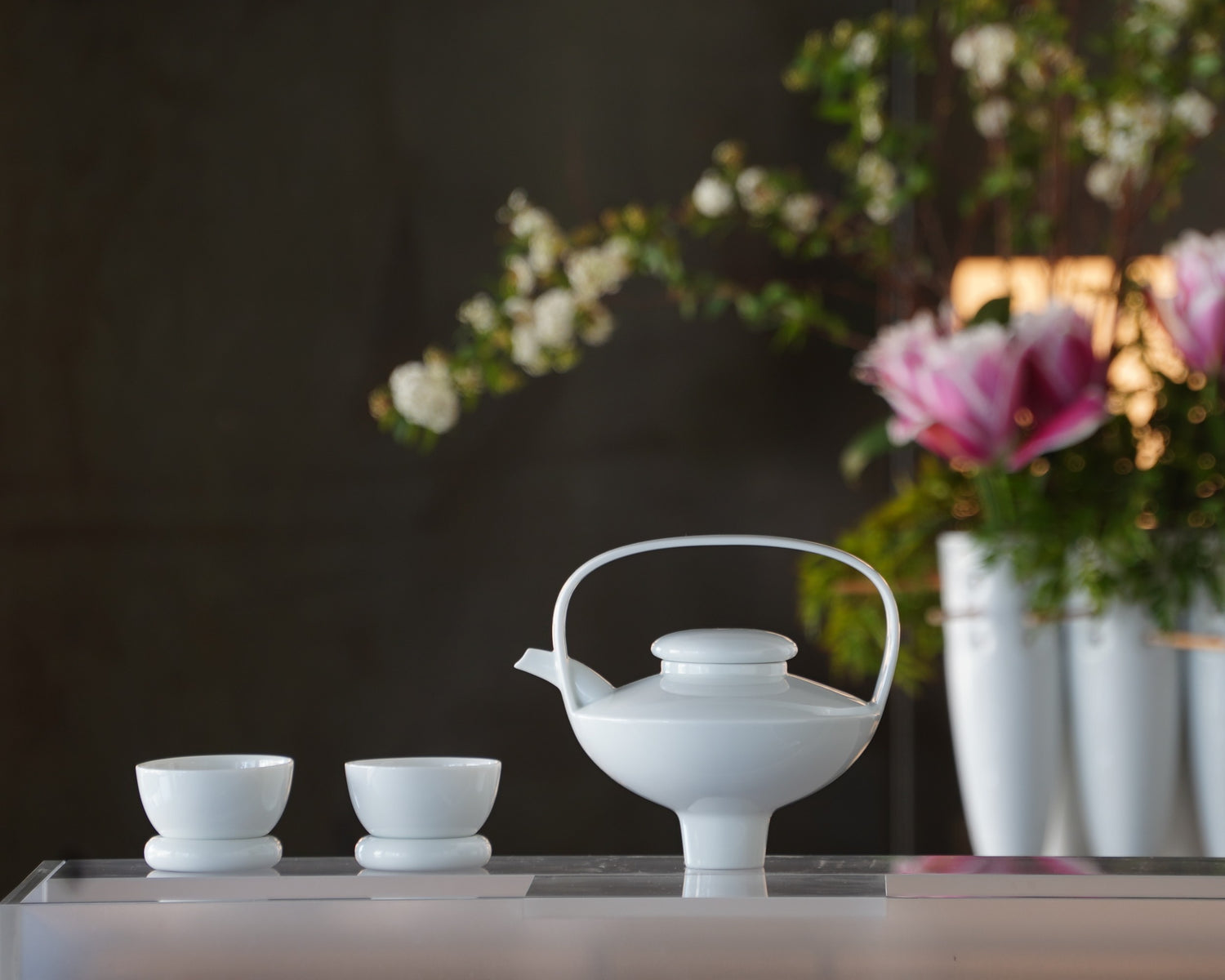 八方新氣 日出望月 創意茶具 亮面 白色 咖啡杯 壼 茶杯 茶器 居家生活