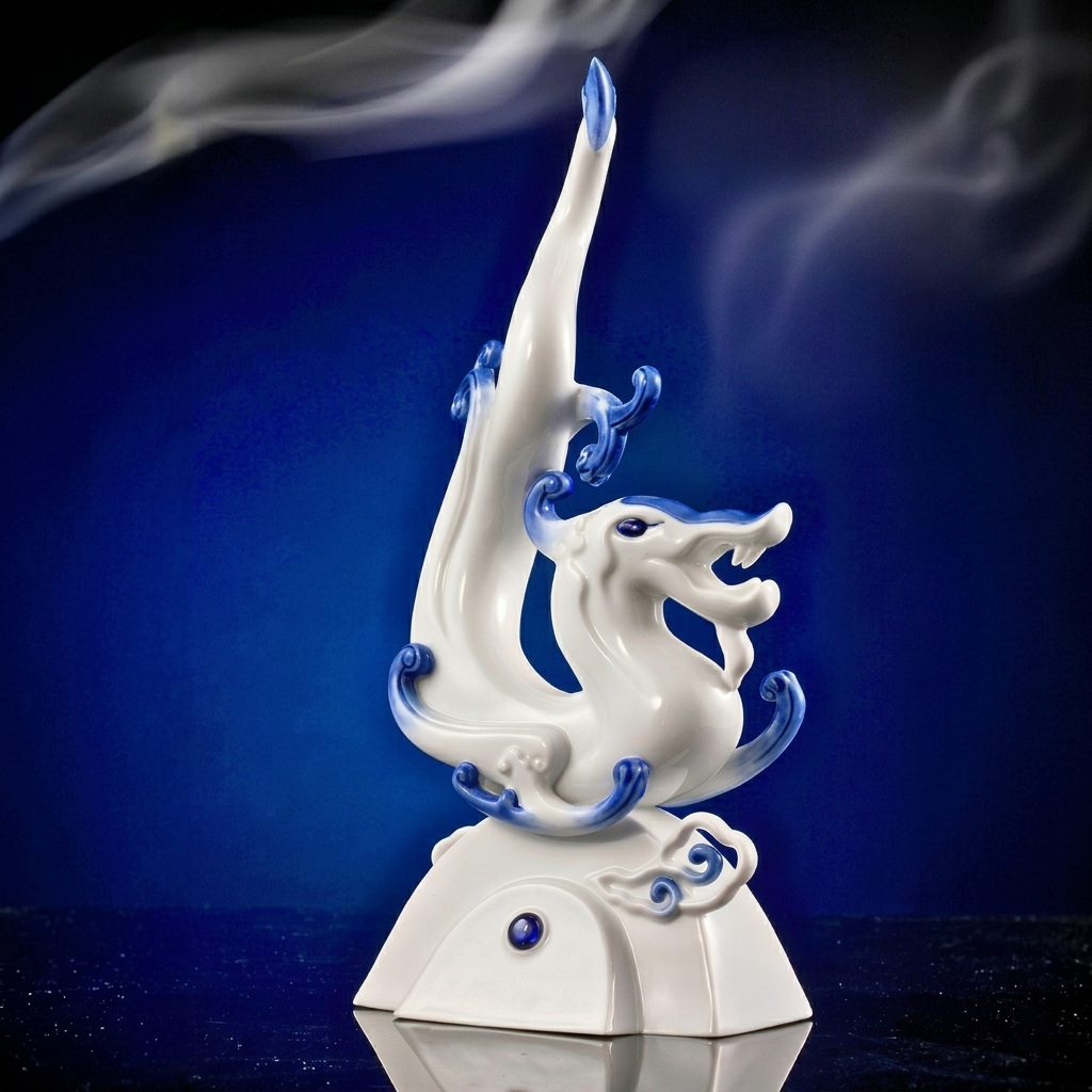 八方新氣 如意如龍 瓷偶 瓷器 生肖擺飾 印璽 印章 白瓷 禮物