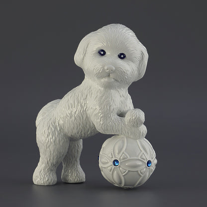 八方新氣 生肖狗 喜旺圓滿 瓷偶 瓷器 擺飾 白瓷 禮物 藍