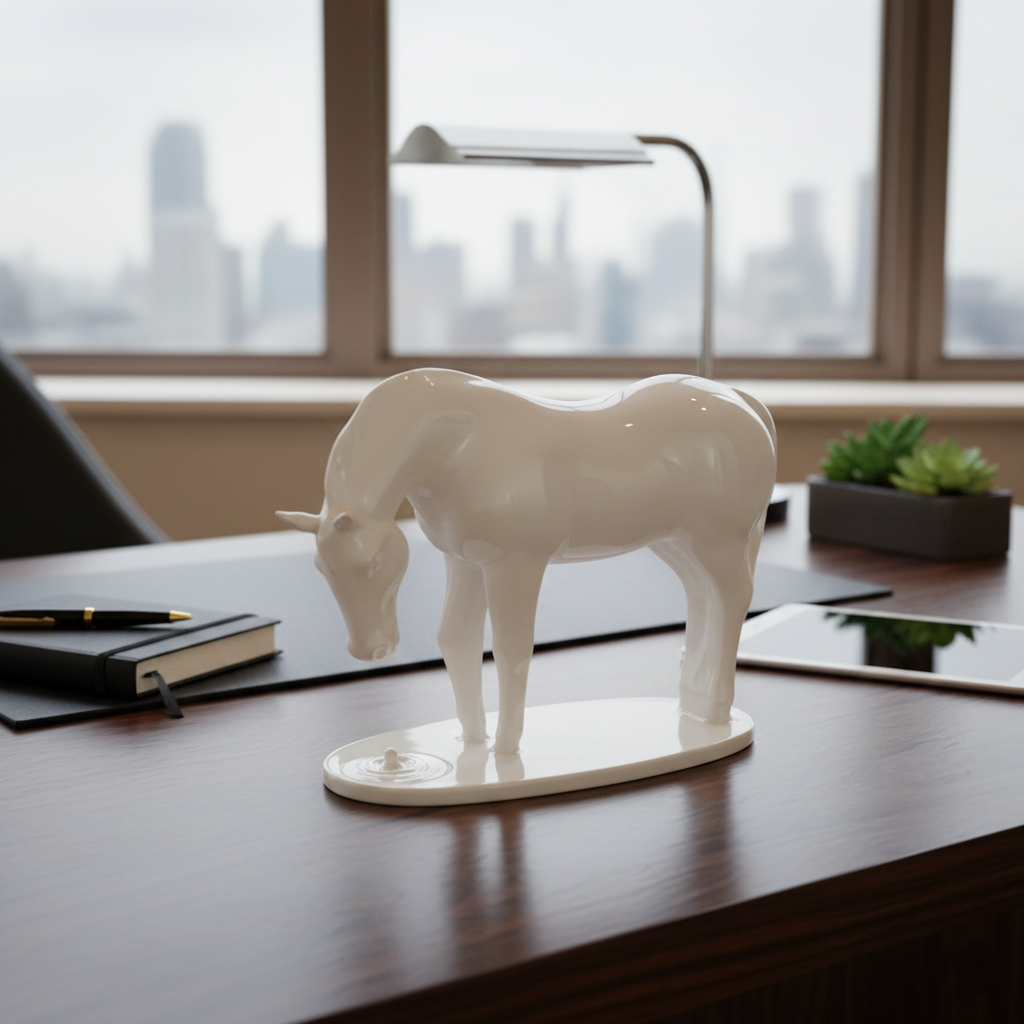 居家生活 藝術擺飾 白瓷 馬年禮品 飲口思源 八方新氣