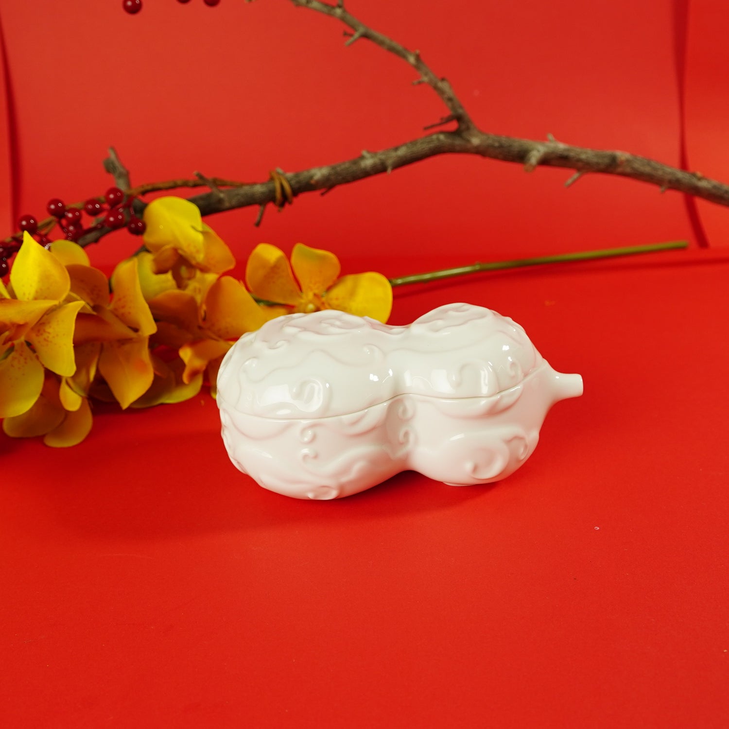 八方新氣 瓷器 送禮 喜福會 陶瓷 收納盒 白瓷 擺飾 禮物 糖果盒 葫蘆 花生