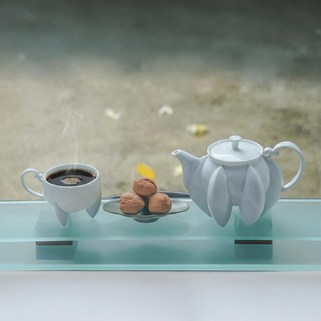 八方新氣 荷花 茶具組 茶器 咖啡杯 杯子款式 造形杯 白瓷藝術 居家美學