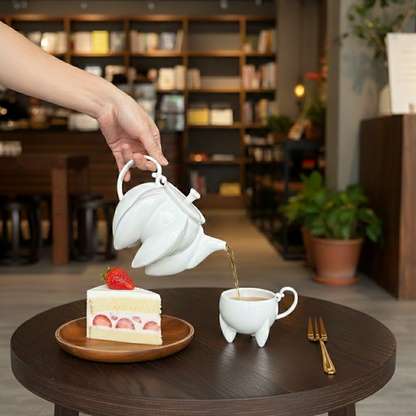 八方新氣 荷花 茶具組 茶器 咖啡杯 杯子款式 造形杯 白瓷藝術 居家美學