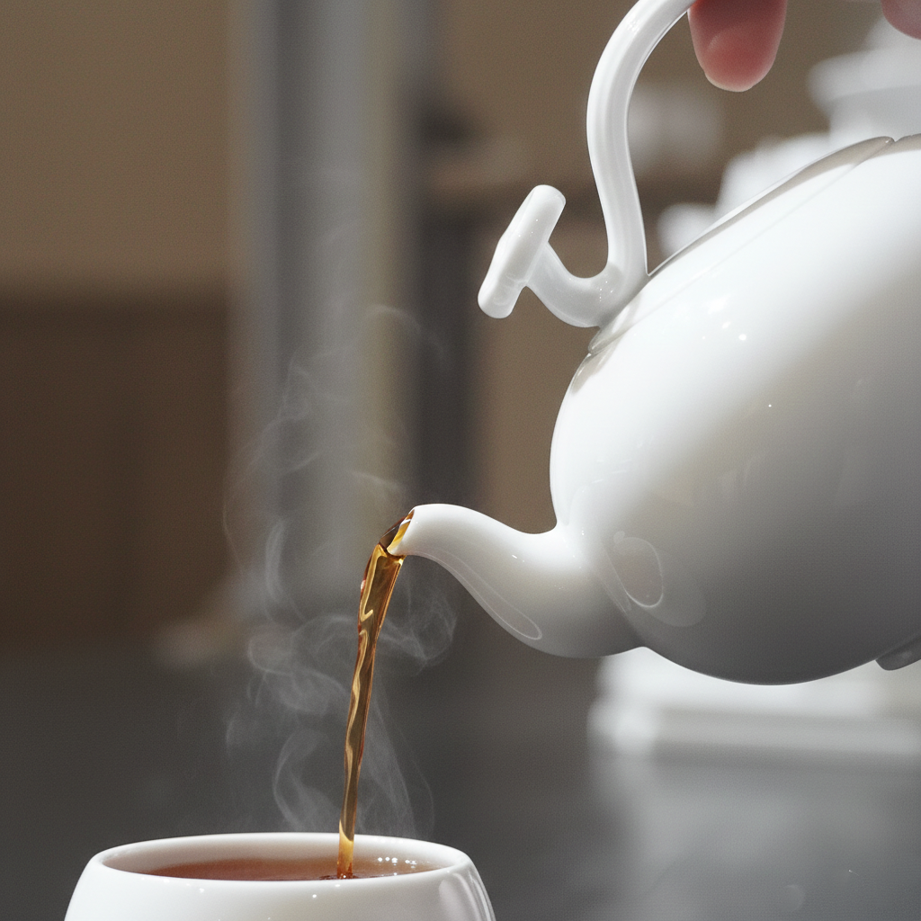 〈如意高飛〉茶壺斟茶入杯