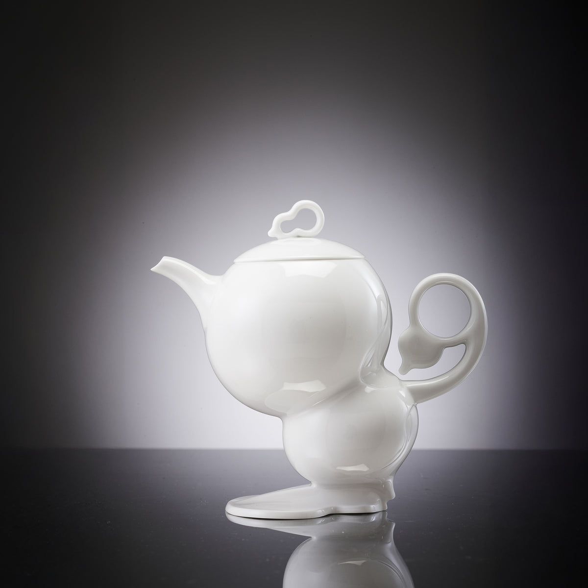 秋躍幸福 八方新氣 藝術造形杯 壺 葫蘆 白瓷 茶具組 荼器 居家生活