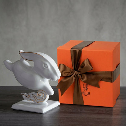 如意如雲 生肖兔瓷偶 瓷器擺飾 居家生活 家飾佈置